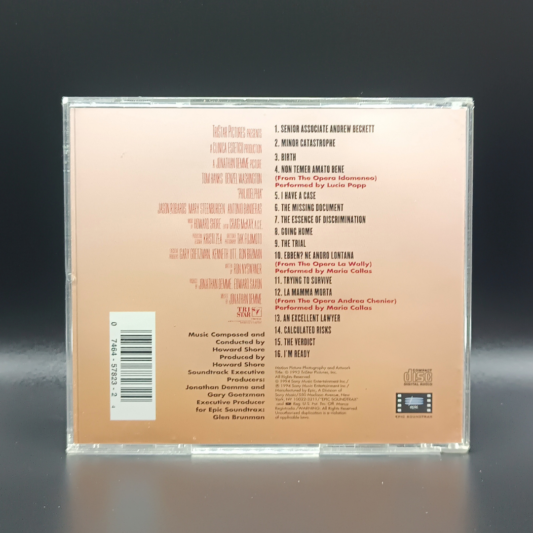 Philadelphia Original Motion Picture Score CD