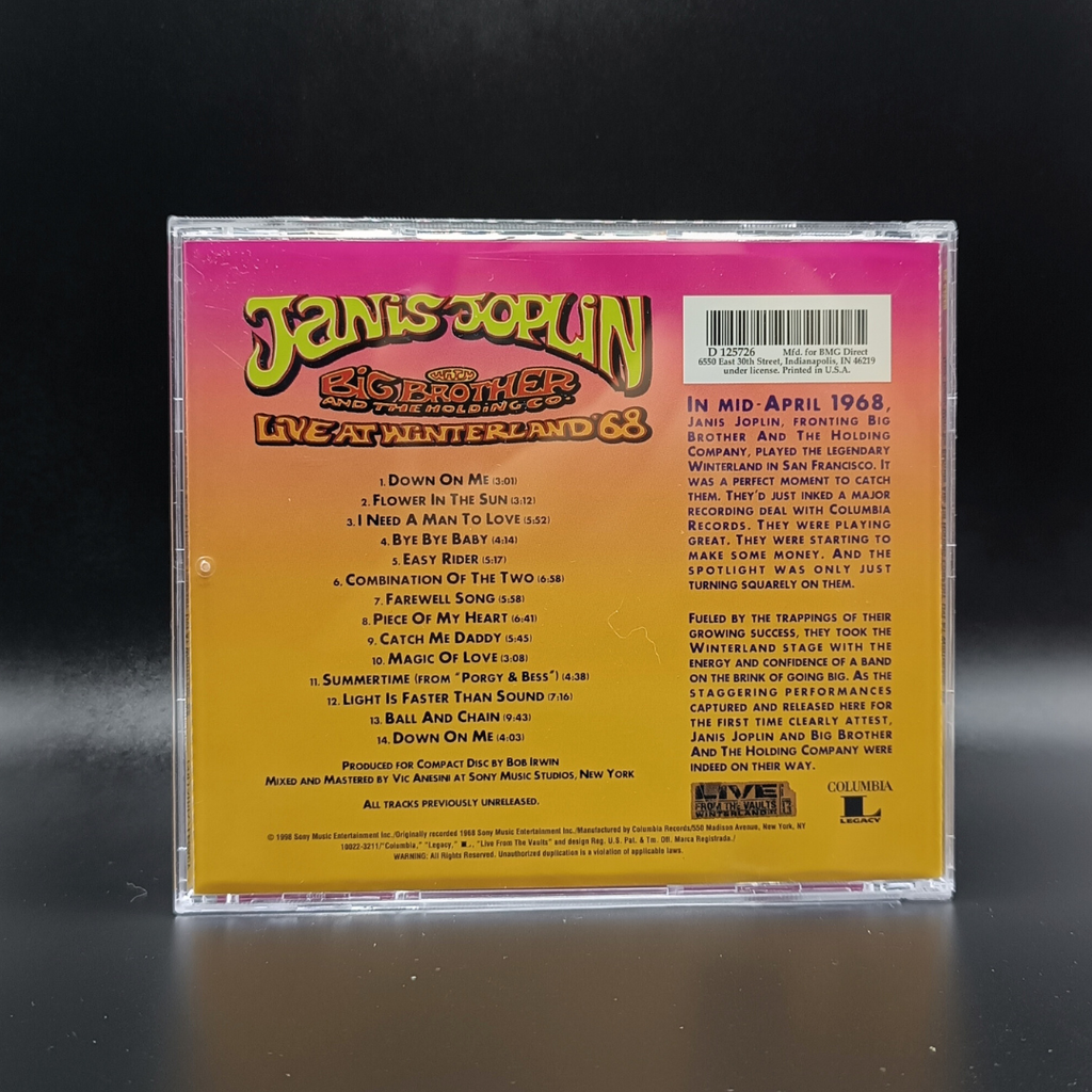 Janis Joplin with Big Brother and the Holding Company - Live at Winderland '68 CD